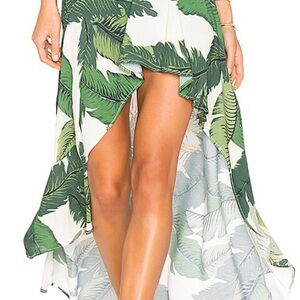 Beach Riot Rachael Palm Green Leaf Print Women's Skirt